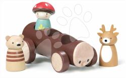 Tender Leaf Taxi din lemn de pădure Timber Taxi Tender Leaf Toys din desenele Merrywood Tales cu 3 figurine (TL8386)