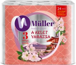 Müller Toalettpapír 3 rétegű kistekercses 100% cellulóz 24 tekercs/csomag Kelet Varázsa fehér - tonerpiac