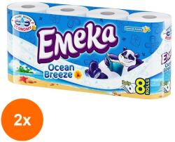 Emeka Set 2 x Hartie Igienica Emeka Ocean Breeze, 3 Straturi, 8 Role (ROC-2xFIMEMHI012)