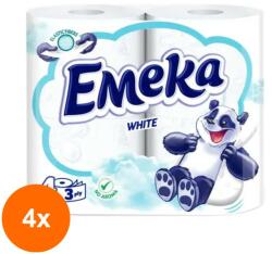 Emeka Set 4 x 4 Role Hartie Igienica Emeka White No Aroma (ROC-4xFIMEMHI015)