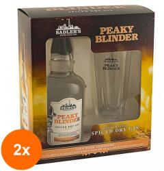 Peaky Blinder Set 2 x Pachet Gin Peaky Blinder, Spiced Dry, 40% Alcool, 0.7 l + Pahar