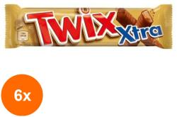 TWIX Set 6 x Baton de Biscuit si Caramel Invelit in Ciocolata cu Lapte Twix Extra, 75 g (FXE-6xEXF-TD-81883)