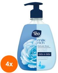 Teo Set 4 x Sapun Lichid Teo Rich Milk Delicate Care, 400 ml