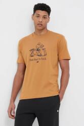 New Balance tricou din bumbac culoarea maro, cu imprimeu PPYX-TSM1WY_82X