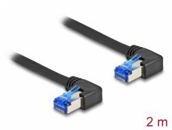 Delock Cablu de retea RJ45 Cat. 6A SFTP LSOH unghi 90 grade dreapta 2m Negru, Delock 80215 (80215)