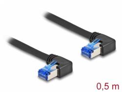 Delock Cablu de retea RJ45 Cat. 6A SFTP LSOH unghi 90 grade dreapta 0.5m Negru, Delock 80213 (80213)