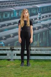 Sisley leggins copii culoarea negru, neted PPYX-LGG03M_99X