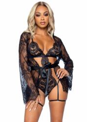 Leg Avenue Fehérnemű szett, body és palást All Romance, fekete