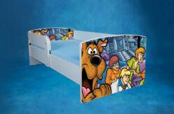  Pat 2-12 ani unisex cu Scooby Doo cu sertar si saltea inclusa 160x80 cm ptv1661 (PTV1661)