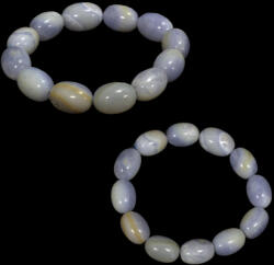  Bratara Calcedonie Albastra Naturala - Diametru 58 mm - Butoias 13-15 x 10-11 mm - 1 Buc