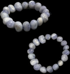  Bratara Calcedonie Albastra Naturala - Diametru 52 mm - Neregulata 9-12 x 13-15 mm - 1 Buc