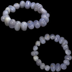  Bratara Calcedonie Albastra Naturala - Diametru 56 mm - Neregulata 9-10 x 12-15 mm - 1 Buc