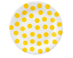 Godan Yellow Polka Dot, Pöttyös papírtányér 6 db-os 18 cm MLG156508