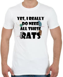printfashion Need rats - Férfi póló - Fehér (13463595)