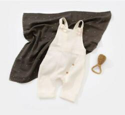 BabyCosy Salopeta de vara cu pantaloni lungi din muselina, BabyCosy, 100%bumbac, ecru (Marime: 9-12 luni) (BC-CSYM7006-9)