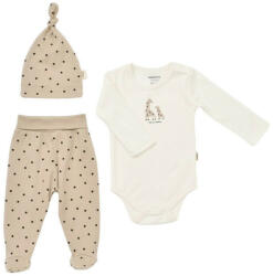 BabyCosy Set 3 piese: body, pantaloni si caciulita Girafa, BabyCosy, 100% bumbac organic (Marime: 0-3 Luni) (BC-CSY5200-0) - babyneeds