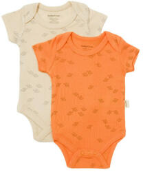 BabyCosy Set 2 body-uri Printed, BabyCosy, 50% modal+50% bumbac, Stone/Apricot (Marime: 9-12 luni) (BC-CSYM11217-9) - babyneeds