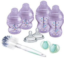 Tommee Tippee Kit biberoane nou-nascut Tommee Tippee Advanced, cu sistem de ventilatie, 0 luni +, Mov (TT0382)