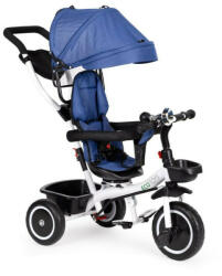 ECOTOYS Tricicleta copii, Ecotoys, cu scaun rotativ, control parental, Albastra