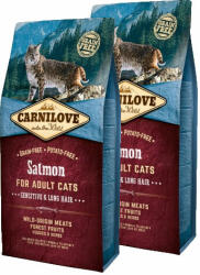 CARNILOVE Cat Adult Salmon Sensitive & Long Hair - Lazac Hússal 2x6kg
