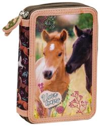 DERFORM I love horses lovas felszerelt emeletes tolltartó - Virágok között