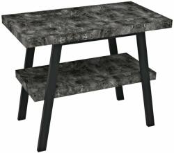 SAPHO TWIGA mosdótartó asztal, 80x72x50cm, matt fekete/zúzott kő (VC442-80-9) (VC442-80-9)