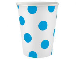 Godan Sky Blue Polka Dots, Kék papír pohár 6 db-os 250 ml MLG156720