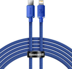 Baseus Crystal Shine USB-C kábel a Lightninghez, 20W, PD, 2m (kék) - szalaialkatreszek