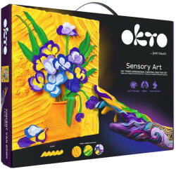 Oktoclay Set pictura senzoriala 3D cu argila usoara, Irisi, 30x40 cm (OK10007) Carte de colorat