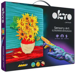 Oktoclay Set pictura senzoriala 3D cu argila usoara, Floarea soarelui, 30x40 cm (OK10008)
