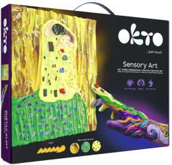 Oktoclay Set pictura senzoriala 3D cu argila usoara, Sarutul, 30x40 cm (OK10006) Carte de colorat