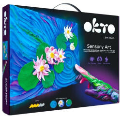 Oktoclay Set pictura senzoriala 3D cu argila usoara, Nuferi, 30x40 cm (OK10003) Carte de colorat