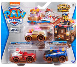 Paw patrol Set 3 Figurine cu Vehicul Paw Patrol True Metal 1: 55 - Chase, Marshall si Skye (778988335703)