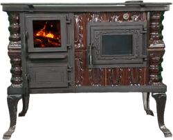 eSemineu Premium Terracotta Brown with hob and oven 7kW right
