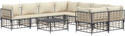 vidaXL Set mobilier de grădină cu perne, 9 piese, antracit, poliratan (3186810)