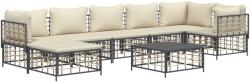 vidaXL Set mobilier de grădină cu perne, 8 piese, antracit, poliratan (3186776)