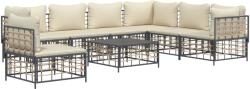 vidaXL Set mobilier de grădină cu perne, 8 piese, antracit, poliratan (3186768)