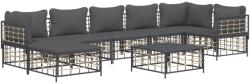vidaXL Set mobilier de grădină cu perne, 8 piese, antracit, poliratan (3186777)