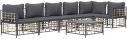 vidaXL Set mobilier de grădină cu perne, 7 piese, antracit, poliratan (3186757)