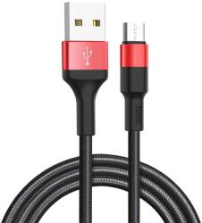 hoco. Cablu Hoco incarcare/transfer date Micro Usb X26 Negru cu Rosu (6957531080220)