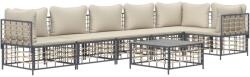 vidaXL Set mobilier de grădină cu perne, 7 piese, antracit, poliratan (3186756)
