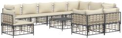 vidaXL Set mobilier de grădină cu perne, 11 piese, antracit, poliratan (3186806)