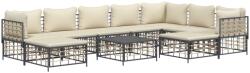 vidaXL Set mobilier de grădină cu perne, 10 piese, antracit, poliratan (3186808)