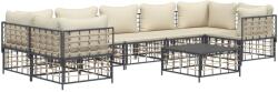 vidaXL Set mobilier de grădină cu perne, 8 piese, antracit, poliratan (3186802)