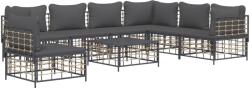 vidaXL Set mobilier de grădină cu perne, 8 piese, antracit, poliratan (3186769)