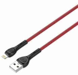 LDNIO LS482 USB-A - Lightning kábel 2.4A 2m fekete-piros (5905316143517)