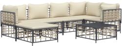 vidaXL Set mobilier de grădină cu perne, 7 piese, antracit, poliratan (3186772)