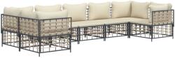 vidaXL Set mobilier de grădină cu perne, 7 piese, antracit, poliratan (3186800)