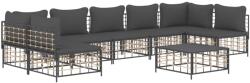 vidaXL Set mobilier de grădină cu perne, 8 piese, antracit, poliratan (3186795)