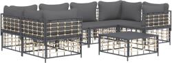 vidaXL Set mobilier de grădină cu perne, 7 piese, antracit, poliratan (3186799)